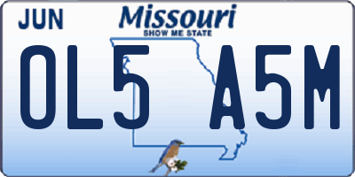 MO license plate OL5A5M