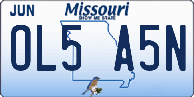 MO license plate OL5A5N