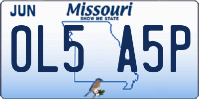 MO license plate OL5A5P