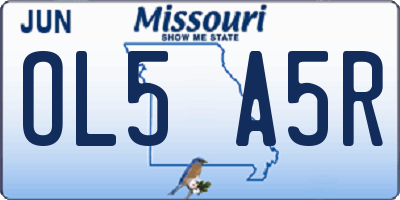 MO license plate OL5A5R