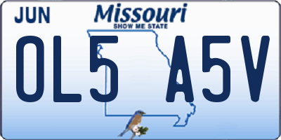 MO license plate OL5A5V