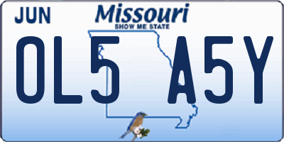 MO license plate OL5A5Y