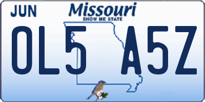 MO license plate OL5A5Z
