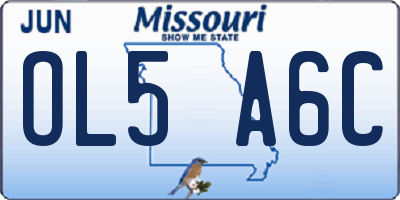 MO license plate OL5A6C