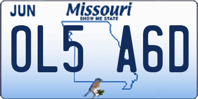 MO license plate OL5A6D