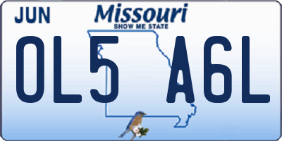 MO license plate OL5A6L