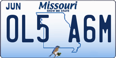 MO license plate OL5A6M