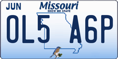 MO license plate OL5A6P