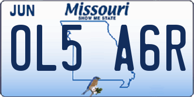 MO license plate OL5A6R