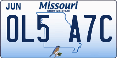 MO license plate OL5A7C