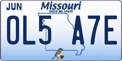MO license plate OL5A7E