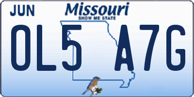 MO license plate OL5A7G
