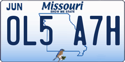 MO license plate OL5A7H