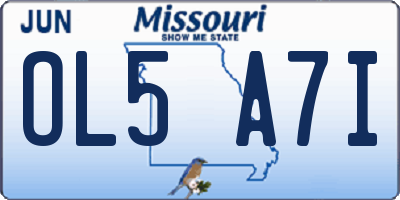 MO license plate OL5A7I