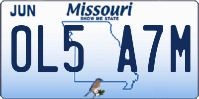 MO license plate OL5A7M
