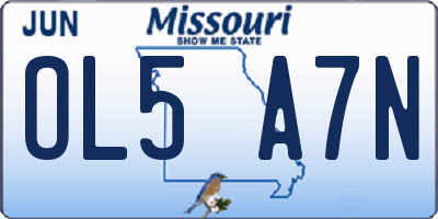MO license plate OL5A7N