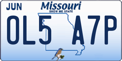 MO license plate OL5A7P