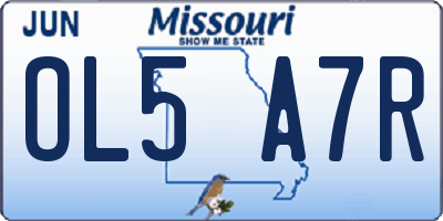 MO license plate OL5A7R