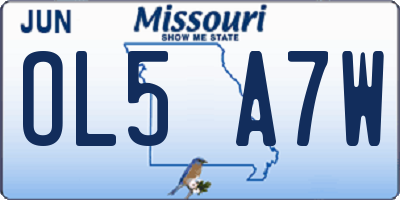 MO license plate OL5A7W