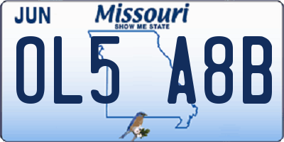 MO license plate OL5A8B