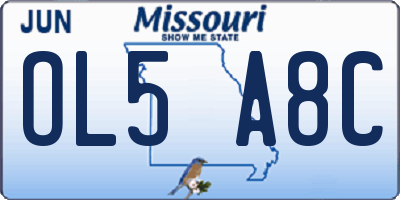 MO license plate OL5A8C