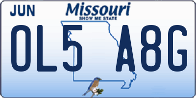 MO license plate OL5A8G