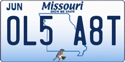 MO license plate OL5A8T