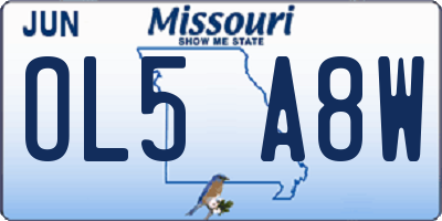 MO license plate OL5A8W
