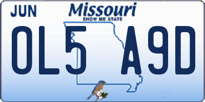 MO license plate OL5A9D