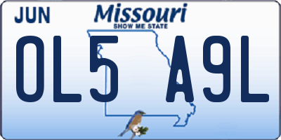 MO license plate OL5A9L