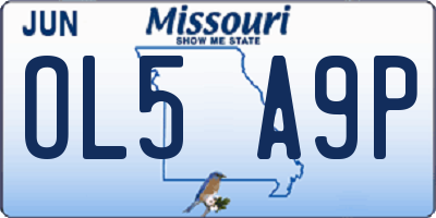 MO license plate OL5A9P