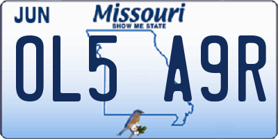 MO license plate OL5A9R