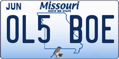 MO license plate OL5B0E