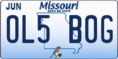 MO license plate OL5B0G