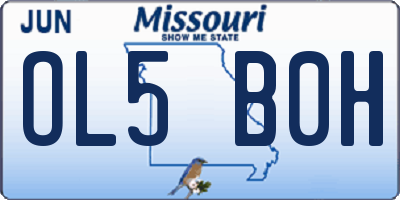 MO license plate OL5B0H