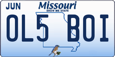 MO license plate OL5B0I
