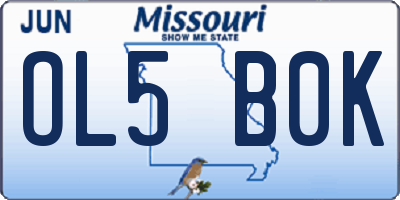 MO license plate OL5B0K