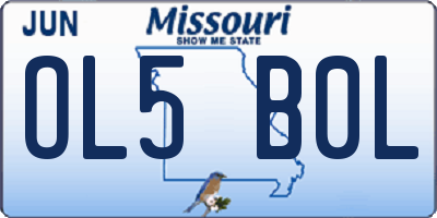 MO license plate OL5B0L