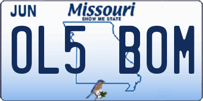 MO license plate OL5B0M