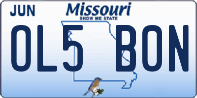 MO license plate OL5B0N