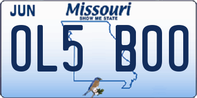 MO license plate OL5B0O
