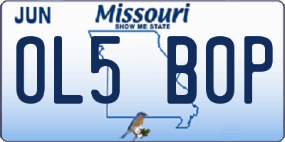 MO license plate OL5B0P