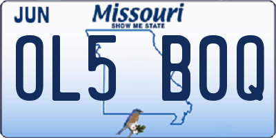 MO license plate OL5B0Q