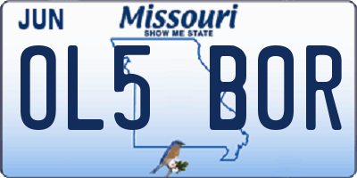 MO license plate OL5B0R