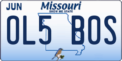 MO license plate OL5B0S