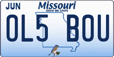 MO license plate OL5B0U