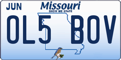 MO license plate OL5B0V
