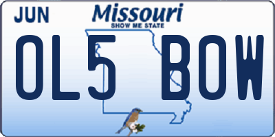 MO license plate OL5B0W