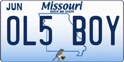 MO license plate OL5B0Y