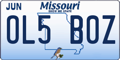MO license plate OL5B0Z